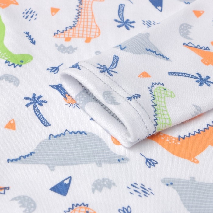 Боди детский, цвет белый/динозавры, рост 80 см