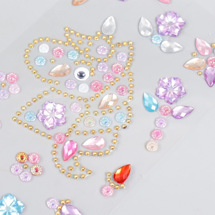 Наклейка пластик стразы Наклейка пластик стразы "Единорожка" МИКС 19х9 см