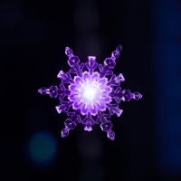 Светодиодная игрушка на липучке &laquo;Снежинка&raquo; 11 см, батарейки LR44х3 (в комплекте), свечение мульти