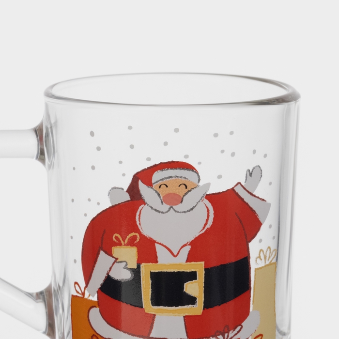 Кружка стеклянная чайная &laquo;С Новым Годом&raquo;, 200 мл, МИКС