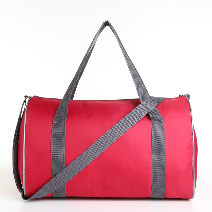 Сумка спортивная на молнии, наружный карман, длинный ремень, маленький размер, цвет розовый