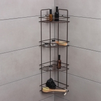 Полка угловая для ванной 4-х ярусная Эконом, 219×219×836 cм, цвет медная искра Полка угловая для ванной 4-х ярусная Эконом, 219×219×836 cм, цвет медная искра