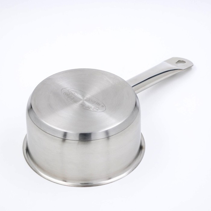 Ковш без крышки &laquo;Общепит&raquo;, 1,5 л, d=16 см, h=8 см, металлическая ручка, с теплораспределительным слоем, индукция