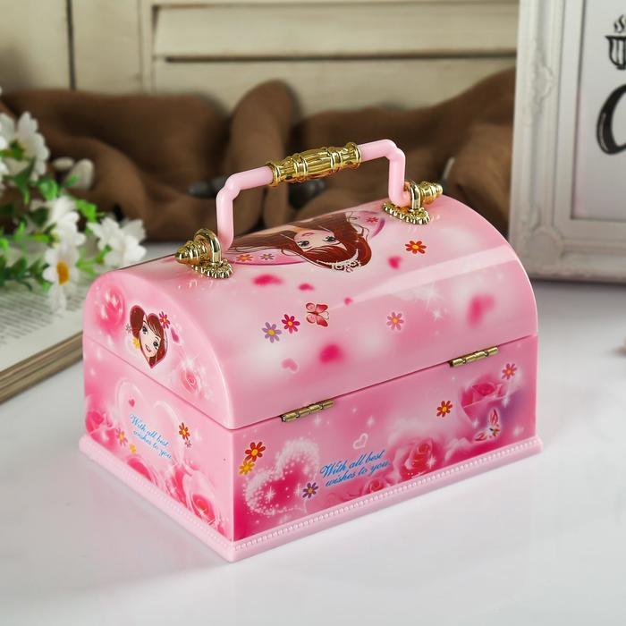 Шкатулка музыкальная механическая Шкатулка музыкальная механическая "Сундучок с секретами принцессы" 15х11,5х9,5 см