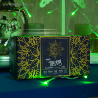 Гирлянда &laquo;Бахрома&raquo; 3 &times; 0.6 м, IP44, УМС, прозрачная нить, 160 LED, свечение зелёное, мерцание белым, 220 В