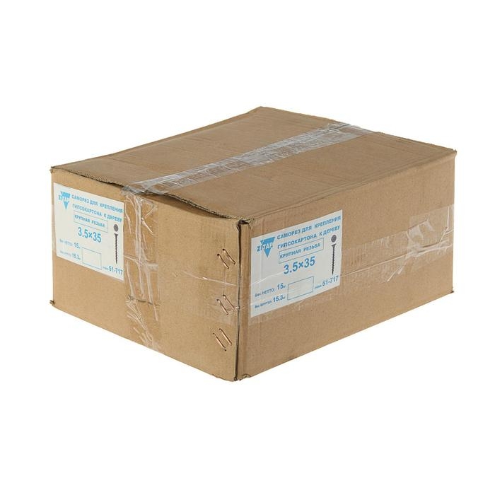 Саморезы по дереву , 3.5х35 мм, оксид, крупный шаг, 15 кг Саморезы по дереву , 3.5х35 мм, оксид, крупный шаг, 15 кг