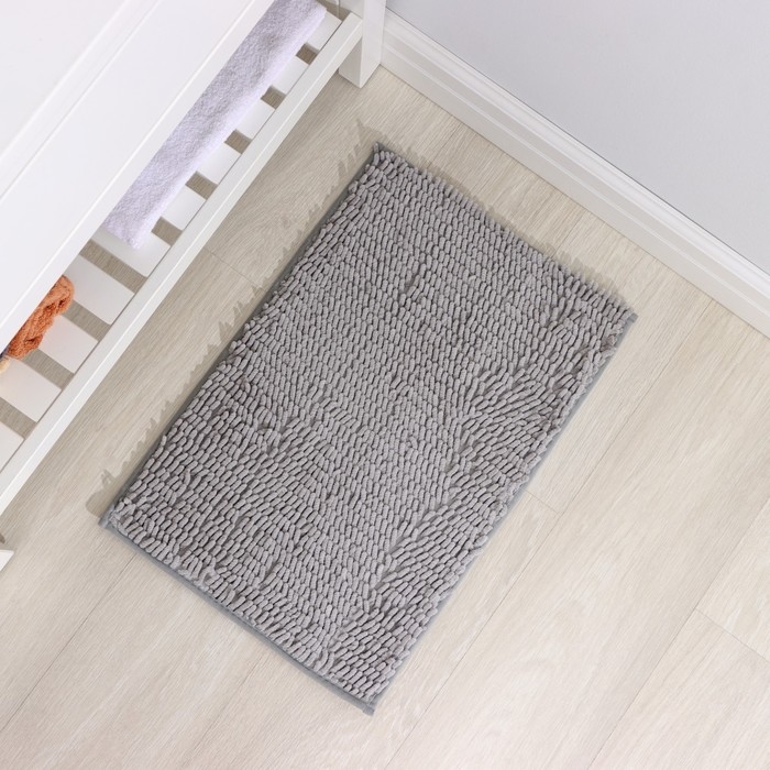 Коврик для дома Доляна &laquo;Букли длинные&raquo;, 40&times;60 см, длина букли 2 см, цвет светло-серый