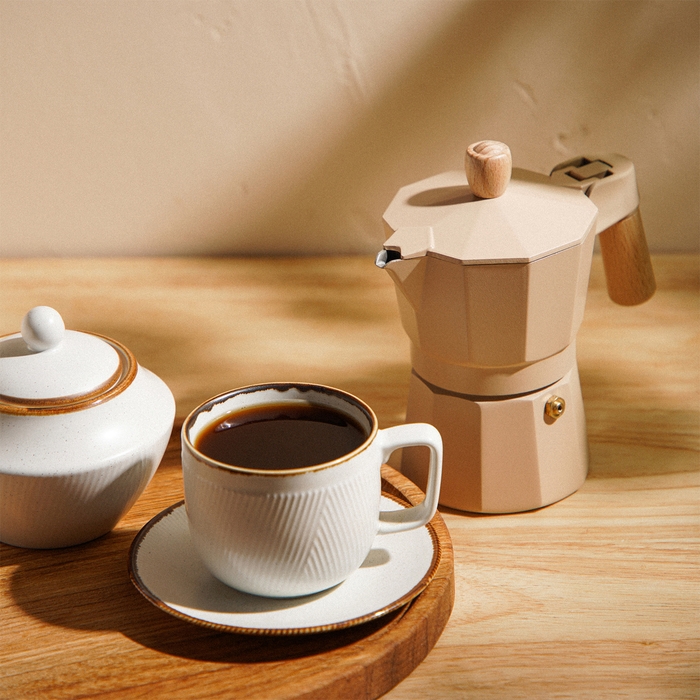 Кофеварка гейзерная SL Home &laquo;Ферамо&raquo;, 150 мл, 11&times;15,5&times;12 см, цвет бежевый