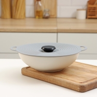 Крышка универсальная Доляна, силикон, d=20 см, цвет серый Крышка универсальная Доляна, силикон, d=20 см, цвет серый