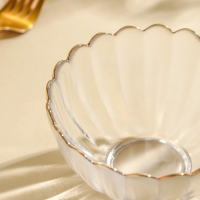 Салатник стеклянный &laquo;Хризантема&raquo;, 290 мл, d=11,7 см, цвет прозрачный