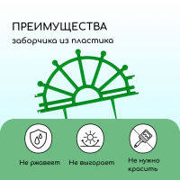 Ограждение декоративное, 32 × 280 см, 7 секций, пластик, зелёное, «Штурвал» Ограждение декоративное, 32 × 280 см, 7 секций, пластик, зелёное, «Штурвал»