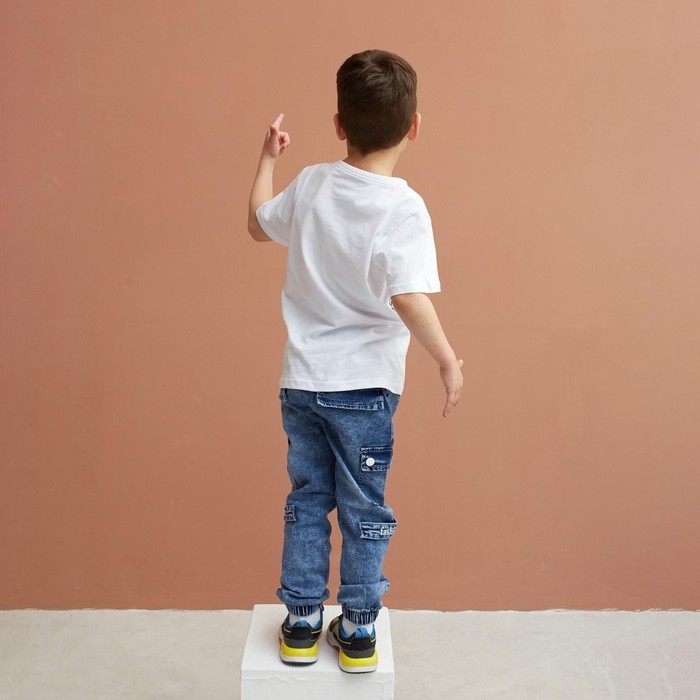 Футболка детская Мстители, рост 122-128, белый