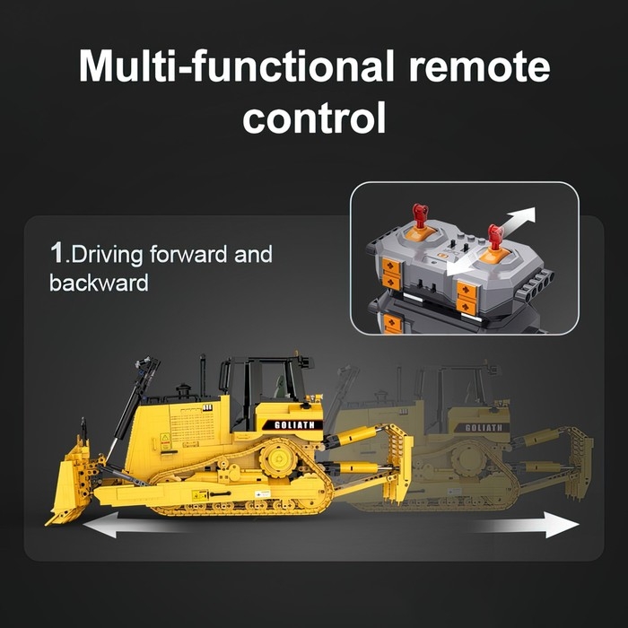 Конструктор радиоуправляемый &laquo;Строительный бульдозер&raquo;, 2826 деталей, масштаб 1:17
