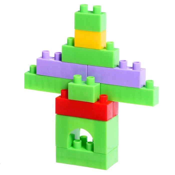 Конструктор BLOCKS, циферблат, сортер, в ведре, 33 детали