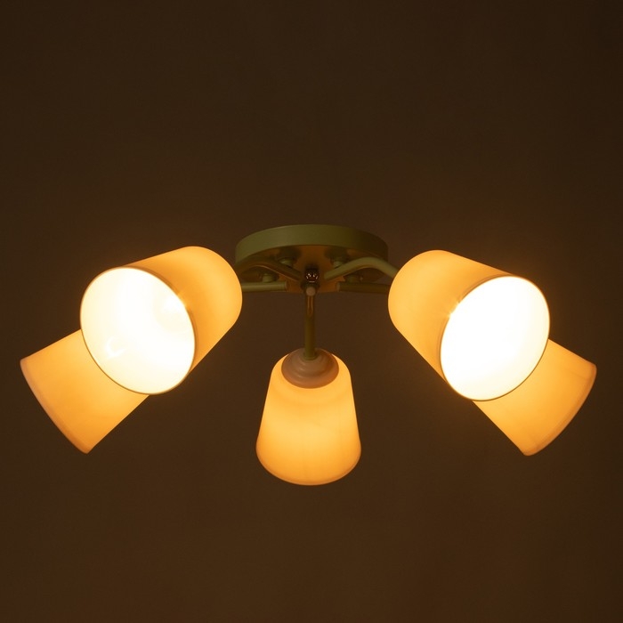 Люстра Люстра "Онлайн" (цил.) 5х15Вт Е27 МОДЕЛЬ:BR 00284 мятный 52х52х15см