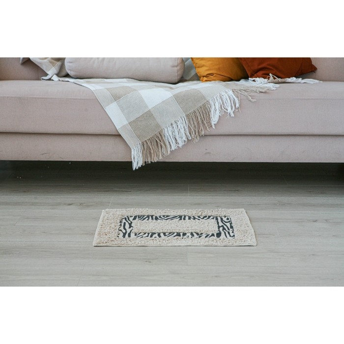 Коврик для дома Доляна «Зебра», 40×60 см, цвет молочный Коврик для дома Доляна «Зебра», 40×60 см, цвет молочный