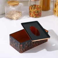 Подставка для салфеток &laquo;Луг&raquo;, 21,5&times;11,5&times;7 см, цвет чёрный