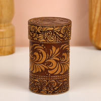 Набор стопок &laquo;Охотник&raquo;, 4 шт, в тубусе, 4,5&times;4,5&times;9 см, береста