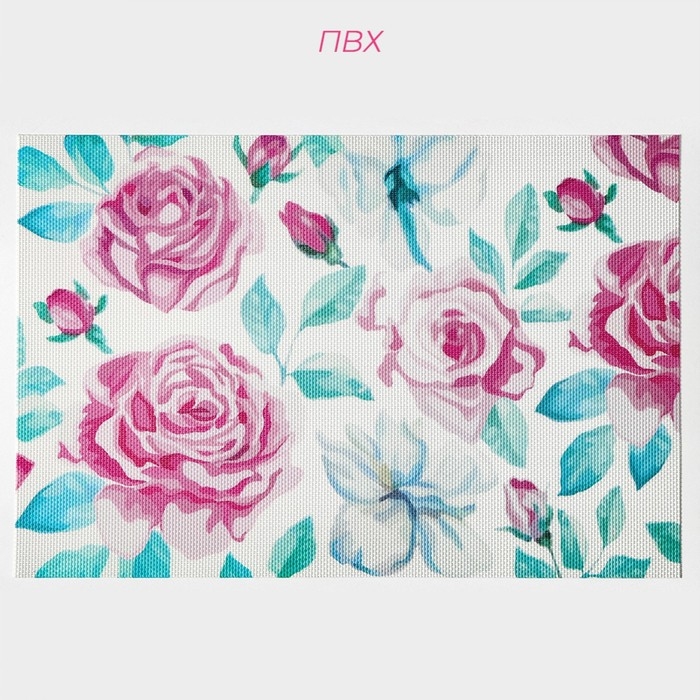 Салфетки сервировочные на стол Доляна &laquo;Бутоны&raquo;, 4 шт, 45&times;30 см