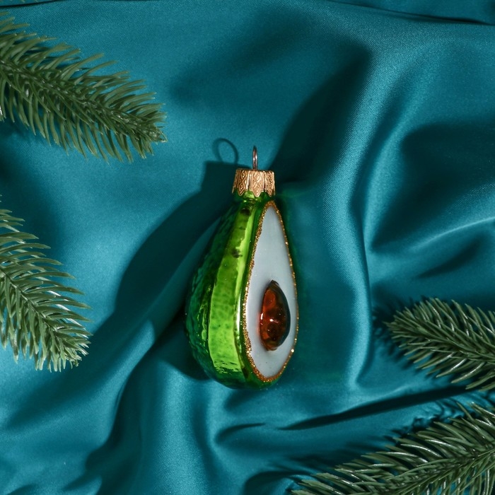 Елочное украшение Елочное украшение "Авокадо", в подарочной упаковке, h-8,5 см