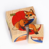 Кубики из натурального дерева «Лесные жители» Кубики из натурального дерева «Лесные жители»