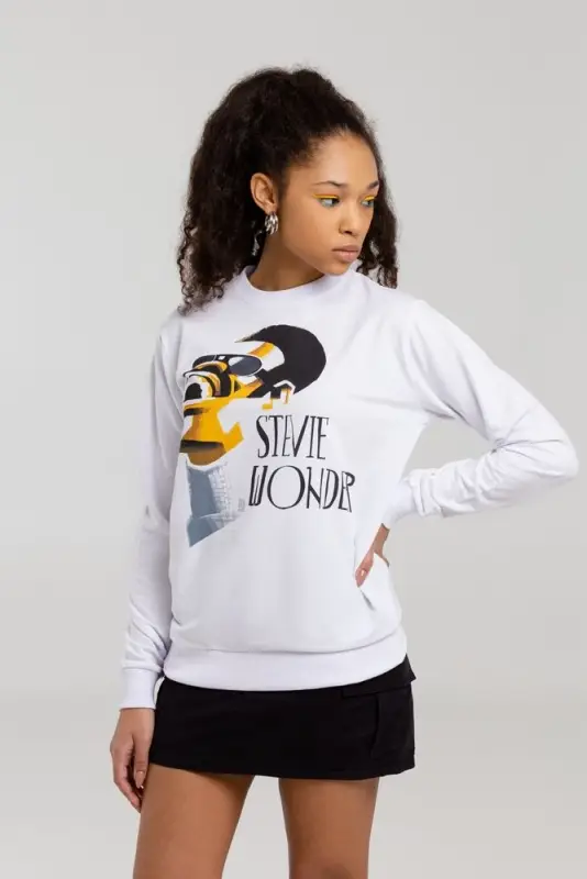 Толстовка &laquo;Меламед. Stevie Wonder&raquo;, белая, размер XS
