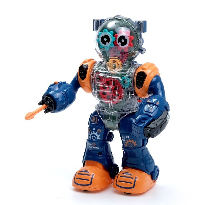 Робот &laquo;Шестерёнка&raquo;, свет, звук, синий