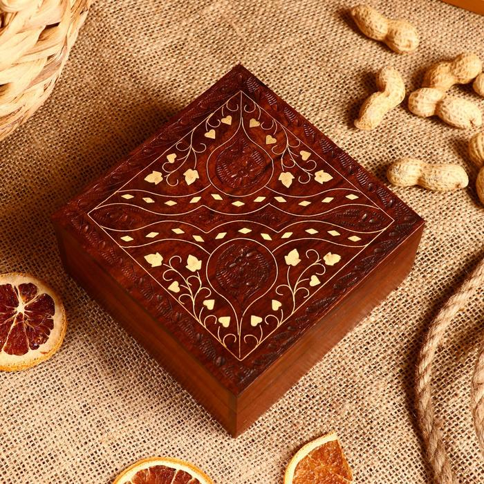 Шкатулка дерево Шкатулка дерево "Холдер" 12,5х12,5х6 см