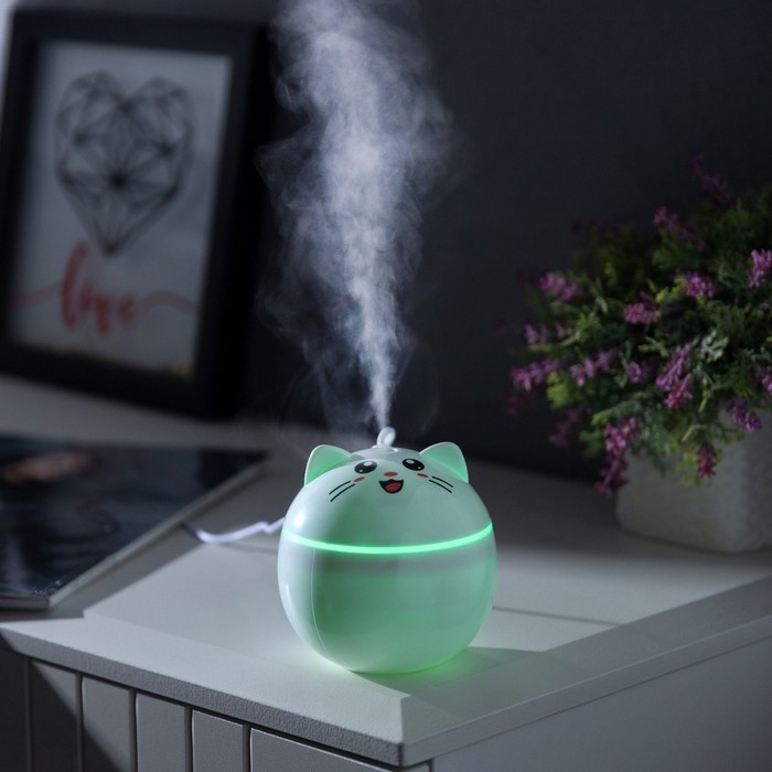 Увлажнитель HM-16 Увлажнитель HM-16 "Котенок", ультразвуковой, 0.23 л, 2 Вт, подсветка, USB ( в комп-те)