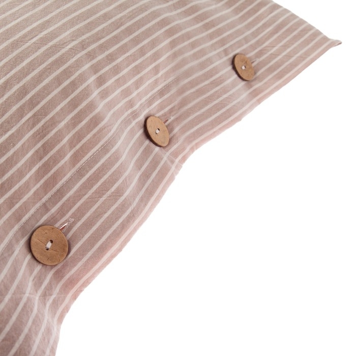 Комплект наволочек Этель 50х70 см - 2 шт, "Полоски", цвет бежевый, жатый хлопок, 140гр/м2