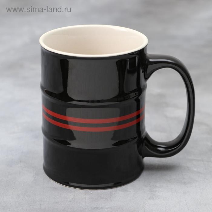 Кружка-бочка керамическая &laquo;Топливо мужика&raquo;, 450 мл, цвет чёрный