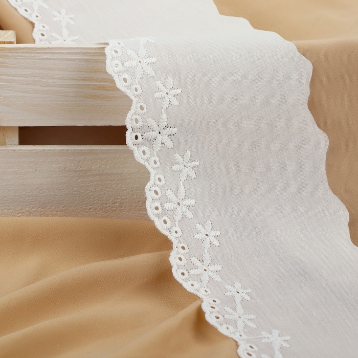 Кружево шитьё, 80 мм × 13 ± 1 м, цвет белый Кружево шитьё, 80 мм × 13 ± 1 м, цвет белый