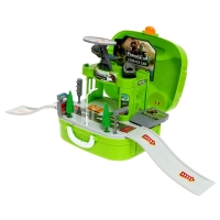 Парковка &laquo;Динозавр&raquo;, в рюкзаке, с вертолётной площадкой, 1 динозавр, 1 машина