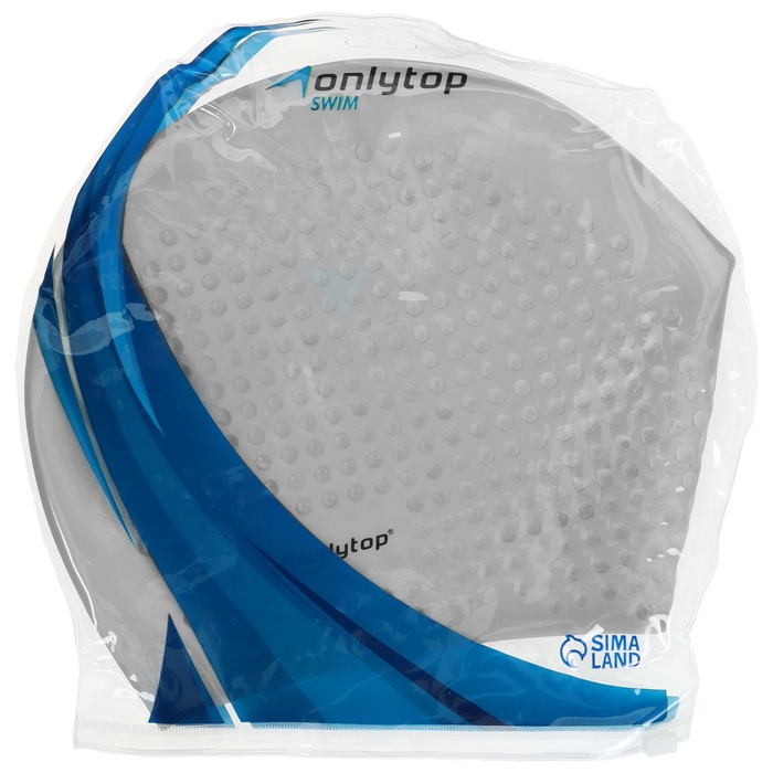 Шапочка для плавания взрослая ONLYTOP, силиконовая, обхват 54-60 см