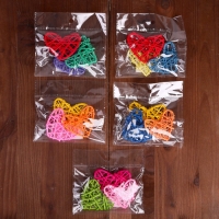 Декор для творчества из лозы &laquo;Сердце&raquo; набор 3 шт., размер 1 шт. &mdash; 6,5 &times; 6 см, цвет МИКС