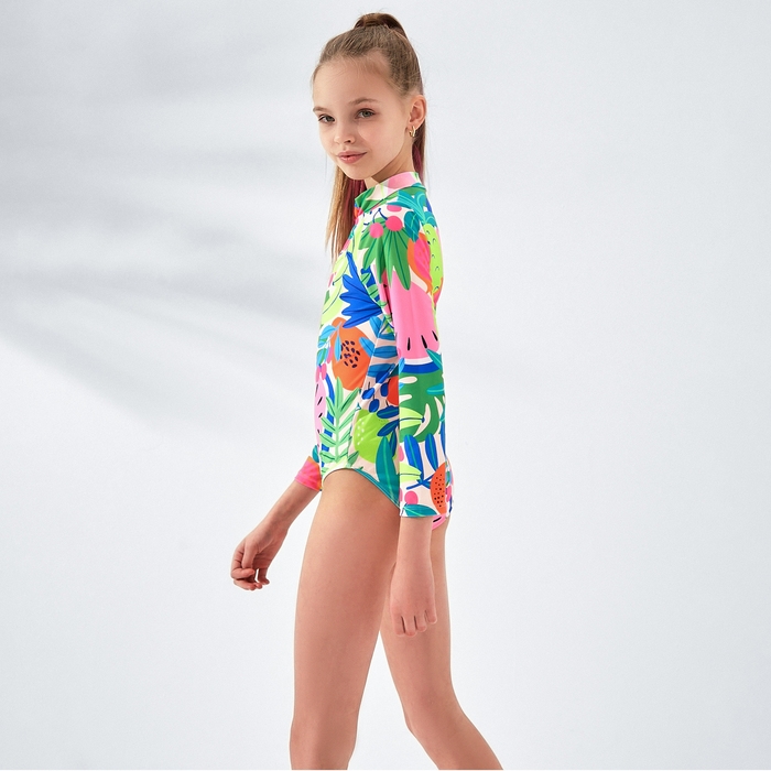 Купальник слитный детский MINAKU с рукавами, рост 110-116
