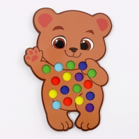 Сортер деревянный «Мишка» с помпонами и пинцетом, 15 х 21 см Сортер деревянный «Мишка» с помпонами и пинцетом, 15 х 21 см