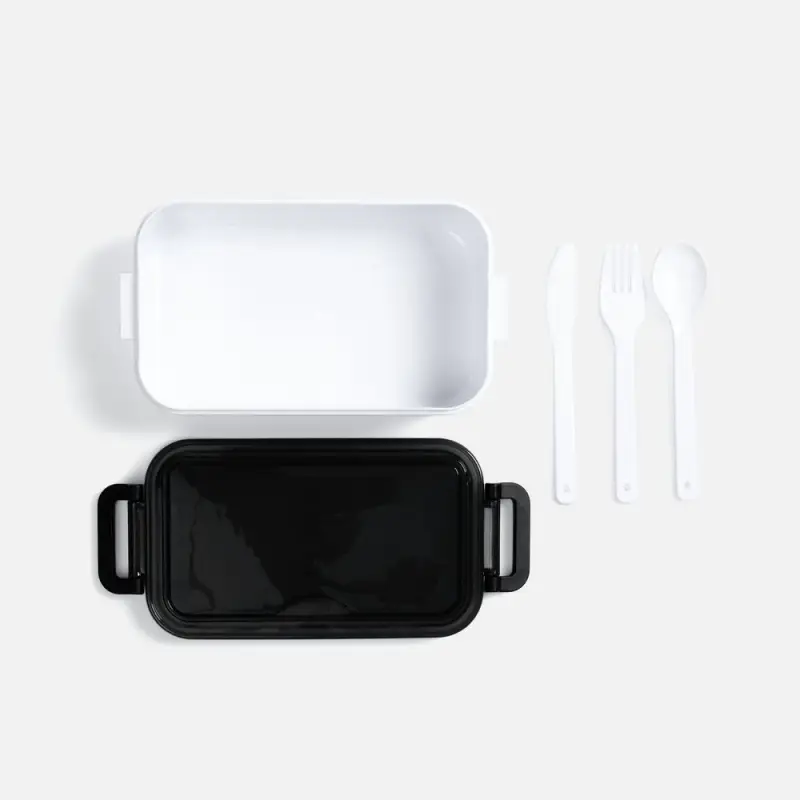 Ланчбокс Pranzo, белый с черным