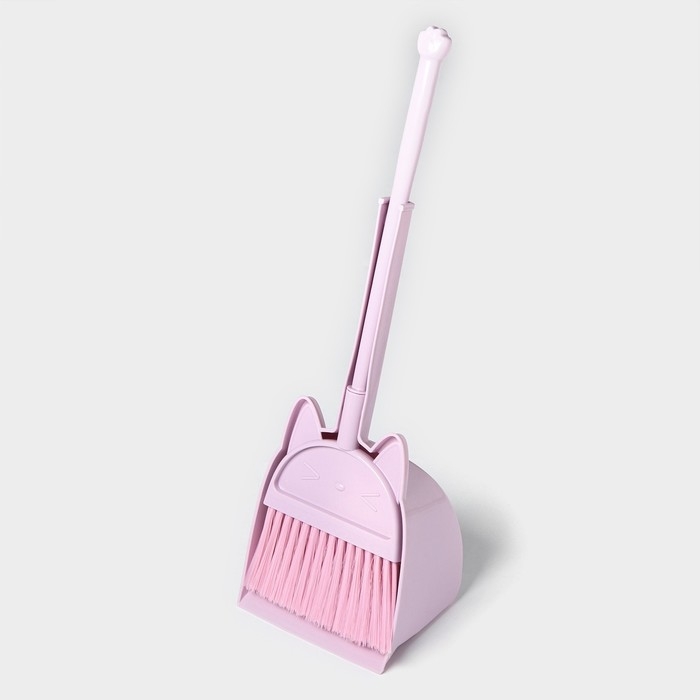 Щётка для пола Доляна «Китти»: щётка 14×50 см, совок 16×13×38 см, цвет розовый Щётка для пола Доляна «Китти»: щётка 14×50 см, совок 16×13×38 см, цвет розовый
