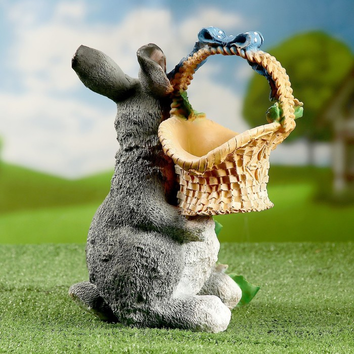 Садовая фигура Садовая фигура "Зайка с лукошком" 29х26х32см