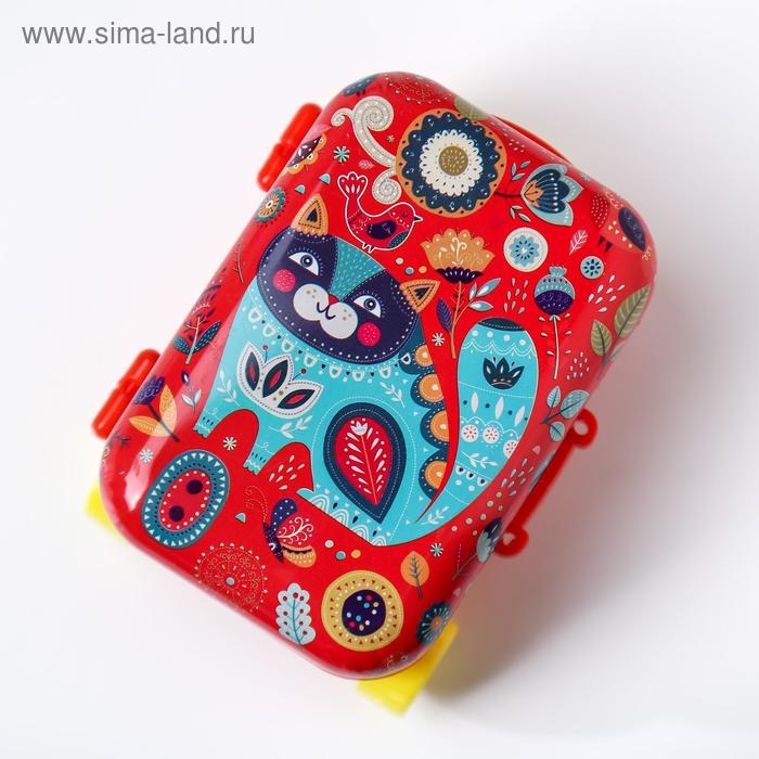 Шкатулка металл чемодан Шкатулка металл чемодан "Котик на полянке" 10х7х5 см