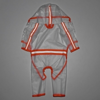 Дождевик-комбинезон для собак, р-р XL (ДС 38, ОГ 52 см, вес 12-16 кг), прозрачный-оранжев