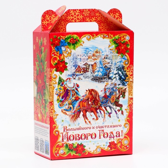 Новый год. Подарочная коробка новогодняя Ярмарка красный 18,5 х 10 х 30,5 см. Новый год. Подарочная коробка новогодняя Ярмарка красный 18,5 х 10 х 30,5 см.