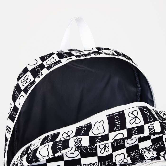 Рюкзак школьный из текстиля на молнии, 5 карманов, цвет чёрный Рюкзак школьный из текстиля на молнии, 5 карманов, цвет чёрный