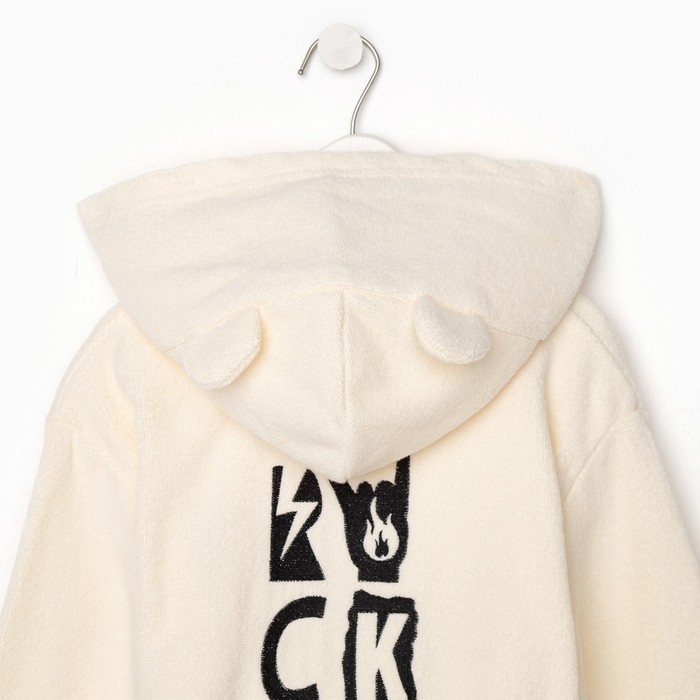 Халат махровый детский Халат махровый детский "Rock" р-р 34 (122-128 см), бежевый