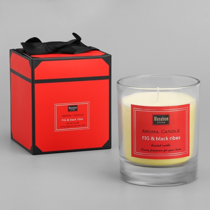 Свеча ароматическая Свеча ароматическая "Aroma Candle", инжир и черная смородина, 8х9 см