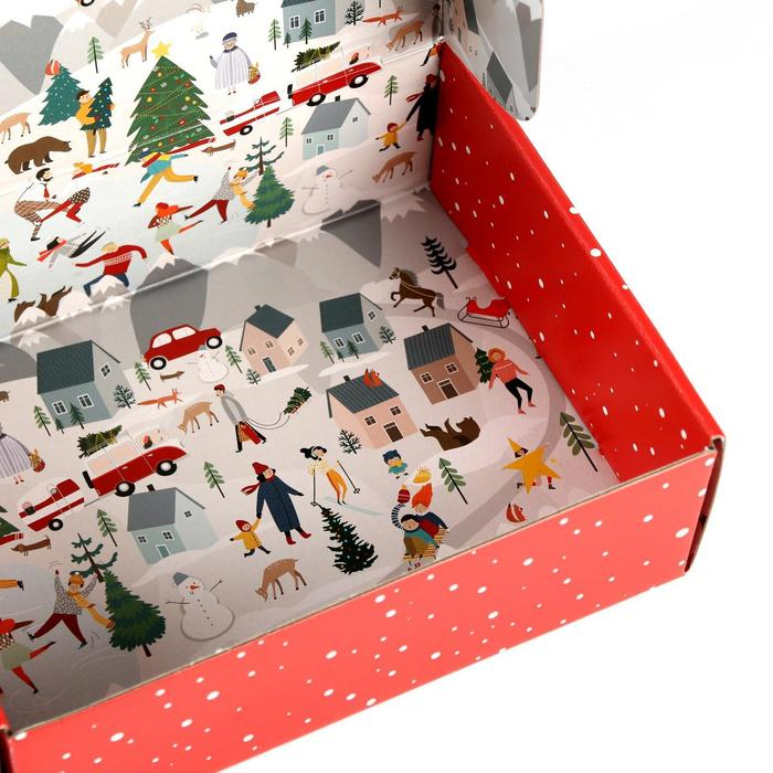 Коробка подарочная новогодняя складная &laquo;С Новым годом&raquo;, 27 х 21 х 9 см, Новый год
