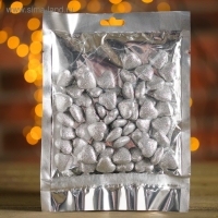 Фигурка для поделок и декора "Сердце", набор 50 шт., размер 1 шт. 1,5&times;1,5&times;0,5 см, цвет серебро