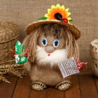 Оберег "Домовой Кроха&raquo;, с подковой, микс