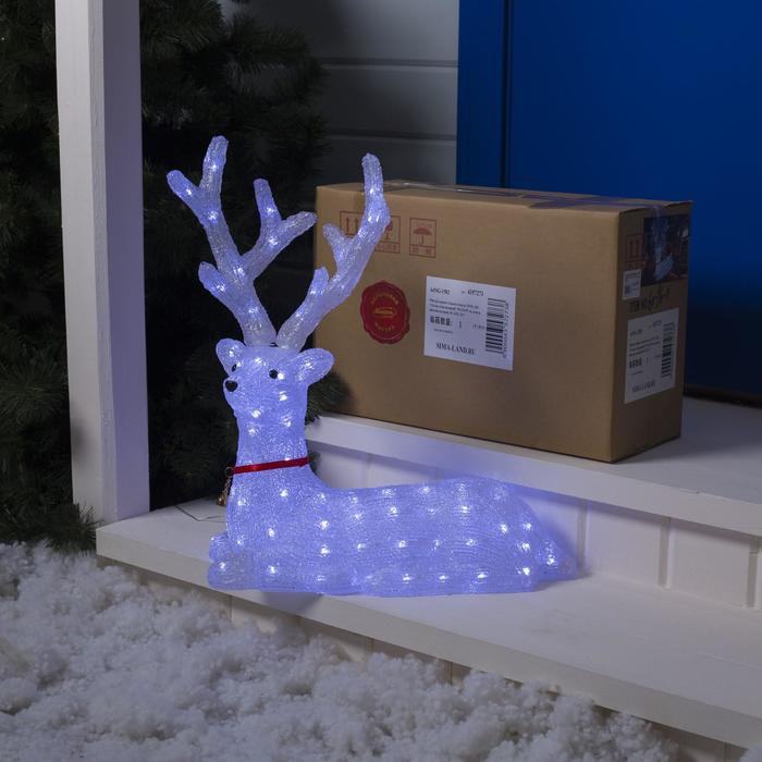 Светодиодная фигура &laquo;Олень благородный&raquo; 55 &times; 55 &times; 21 см, акрил, 96 LED, 8 режимов, 24 В, свечение белое